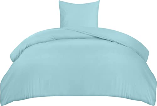 Utopia Bedding Bettwäsche 135x200 Set - Mikrofaser Bettbezug 135x200 cm + 1 Kissenbezug 80x80 cm - Spa blau von Utopia Bedding