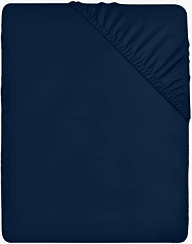 Utopia Bedding - Spannbettlaken 150x200cm - Marineblau - Gebürstete Polyester-Mikrofaser Spannbetttuch - 35 cm Tiefe Tasche von Utopia Bedding