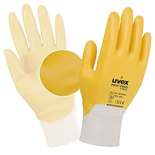 Uvex 60148 9 Profi ERGO enb20 Sicherheit Handschuh, Größe: 9, Weiß, Orange von uvex