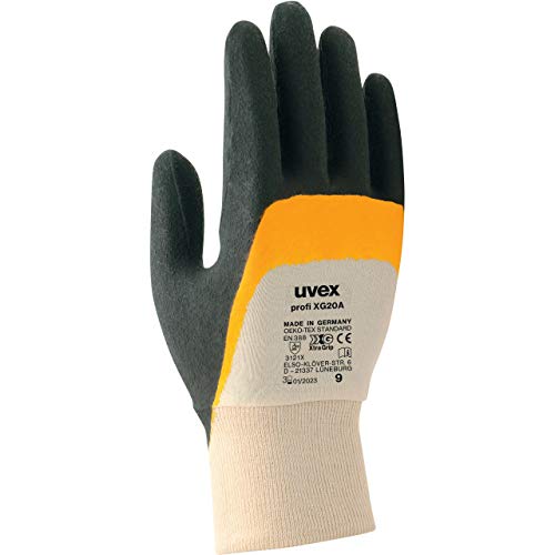 Uvex Profi Ergo XG20A Schutzhandschuhe - 1 Paar Arbeitshandschuhe mit Gutem Griffsicherheit 10/XL von Uvex