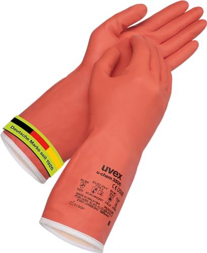 Uvex u-chem 3500 Chemikalienschutzhandschuhe, Nitril-Arbeitshandschuhe mit Stulpe für Damen und Herren, Größe 07 von Uvex