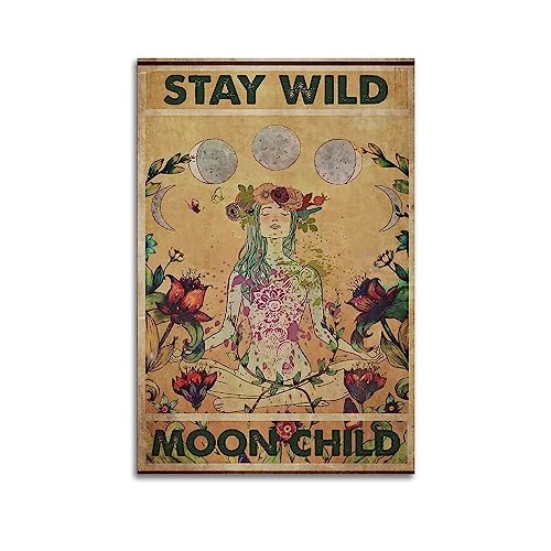 V BY N Stay Wild Moon Child Poster Vintage Art Cover Room Decor Aesthetic Bedroom Decor Canvas Poster For Bedroom 16x24inch(40x60cm) Unframe-style von V BY N