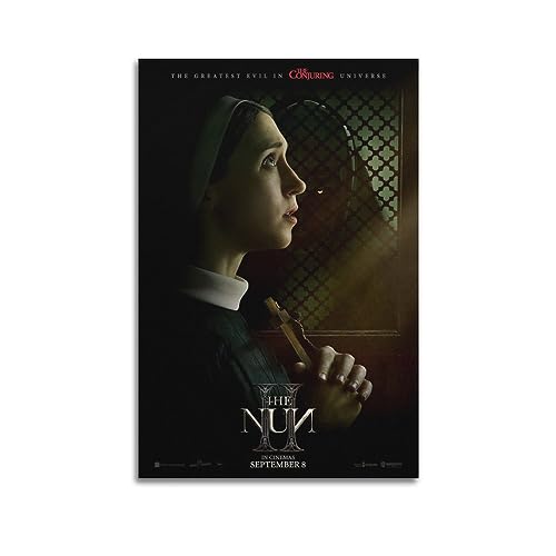 V BY N The Nun II Filmposter Vintage Art Cover Room Decor Ästhetische Schlafzimmer Dekor Leinwand Poster für Schlafzimmer 40 x 60 cm Unrahmen von V BY N