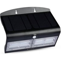 V-TAC Solar-Wandstrahler mit Bewegungsmelder VT-767-7-B 8279 LED 7.00W Tageslichtweiß Schwarz von V-TAC