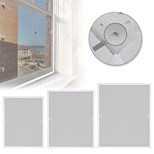 VA-Cerulean Fliegengitter Fenster, Insektenschutz Aluminium ohne Bohren, Moskitonetz Mückennetz zum Einhängen, auf Maß zugeschnitten oder komplett aufgebaut, 100 * 120 cm, Weiß von VA-Cerulean
