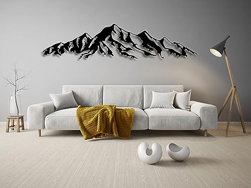 Berge Wanddeko, Wandbild aus Holz, Wand deko in Schwarz Gold, 3D Bilder, Home Wall Art Dekoration, Wandaufkleber, Moderne , für Zuhause Büro Schlafzimmer, Wohnzimmer (Berge 3) von VAILLA