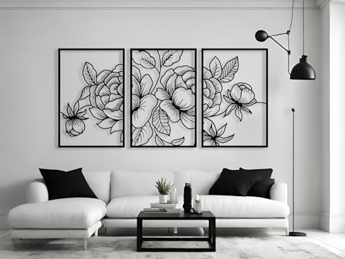 Weiblicher Körper Line Art Wanddeko, Sinnliche Kunst, Wandbild aus Holz, Wand deko 3d, Home Wall Art Minimalistische Dekoration, Moderne Deko, Bilder für Schlafzimmer, Wohnzimmer (Blumen 9) von VAILLA