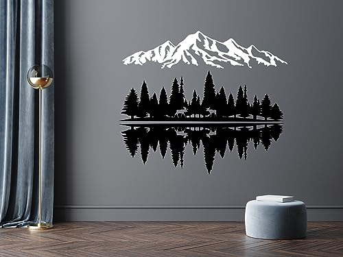 Berge Wanddeko, Wandbild aus Holz, Wand deko in Schwarz Gold, 3D Bilder, Wandbilder Home Wall Art Dekoration, Wandaufkleber, Moderne Deko, Bilder für Zuhause Büro Schlafzimmer, Wohnzimmer (Berge 5) von VAILLA