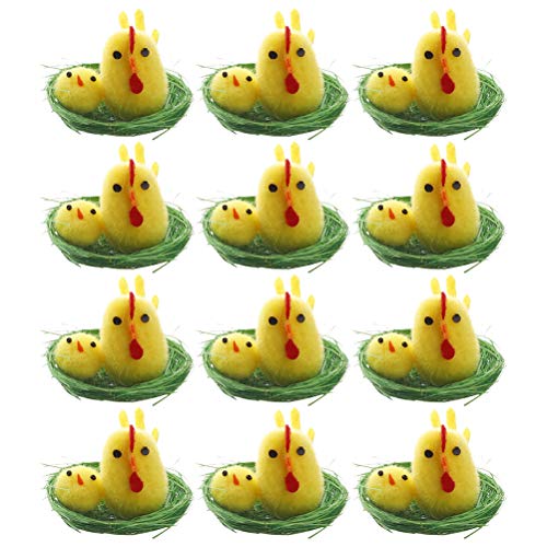 VALICLUD 12 Stück Easter Chick Decor Simulation Mini Chicks Home Desktop Dekor (Gelb) von VALICLUD