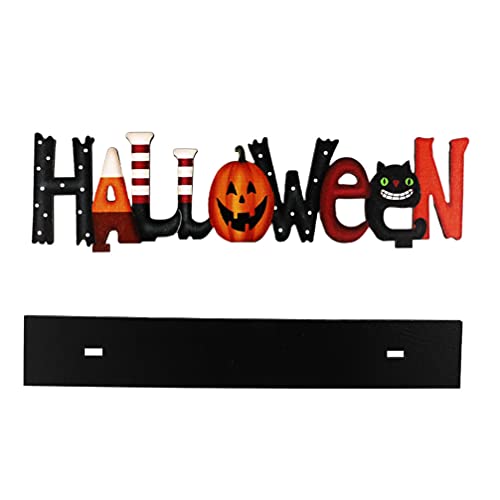 VALICLUD Halloween Schriftzug Tischdeko Holzschriftzug 3D Buchstaben Deko Aufsteller Dekofigur Holzschilder für Halloween Zimmer Horror Party Dekoration von VALICLUD