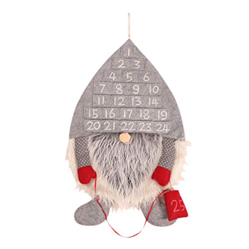 VALICLUD Wichtel Adventskalender Filz GNOME Weihnachtsmann Weihnachtskalender zum befüllen und Aufhängen mit Säckchen Weihnachten Countdown Kalender Nikolaus Tomte Weihnachtsschmuck von VALICLUD