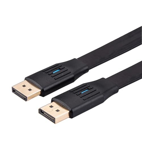 VALUE Flaches DisplayPort Kabel, v1.4, DP ST - ST, schwarz, 1 m von VALUE