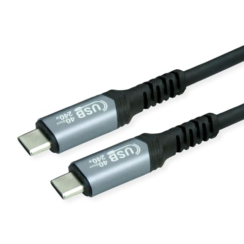 VALUE USB4 Gen3x2 Kabel, C–C, ST/ST, 40Gbit/s, 240W, schwarz, 1 m von VALUE