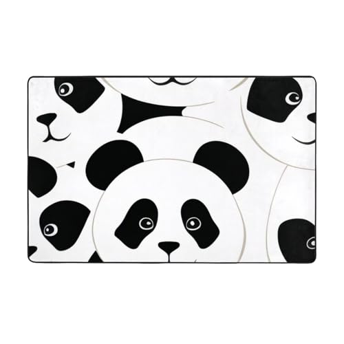VANANI Panda-Teppich. Rutschfest und langlebig, fühlt sich weich an. Geeignet für Wohnzimmer, Schlafzimmer, Balkon und Büro. 100 x 150 cm von VANANI