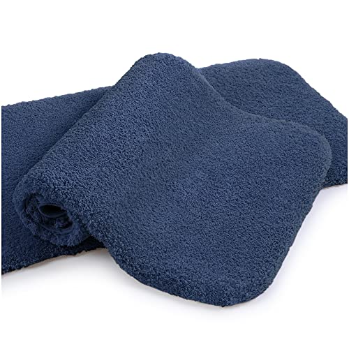 Badematte Rutschfest 2er Pack Badteppich Verdickt Badezimmerteppich Weich Badeteppich Flauschige Mikrofaser Badvorleger, Supersaugfähig, Maschinenwaschbar, Schnell Trocknend - 50 x 80cm (Marineblau) von VANZAVANZU