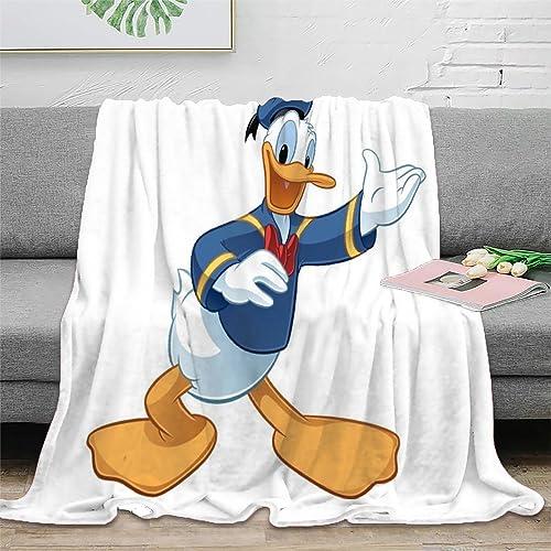 VAttea Flanelldecke mit 3D-Druck Donald Duck-Motiv Fleece-Überwurf Decke modisches Muster Plüschdecke weiche Flauschige Decke für Sofa gemütlich und leicht 127x152cm von VAttea