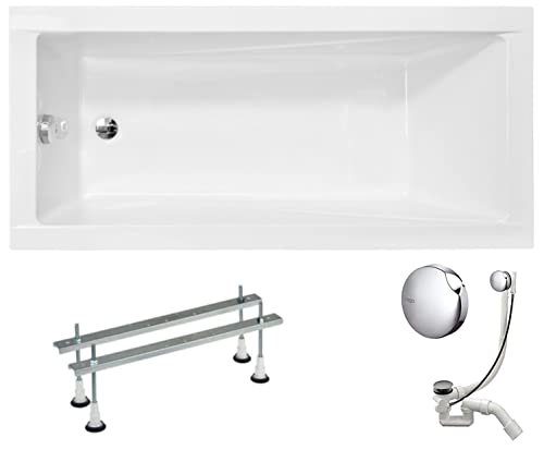 VBChome Acryl Badewanne 150x70 cm Weiß Rechteck Wanne Siphon Wannenfüße Design Modern Ablaufgarnitur in Chrom VBChome Acryl Badewanne 150x70 cm Weiß Rechteck Wanne Siphon Wannenfüße Design Modern Ablaufgarnitur in Chrom von VBChome