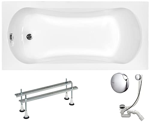 VBChome Acryl Badewanne 170x70 cm Weiß Rechteck Wanne Siphon Wannenfüße Design Modern Ablaufgarnitur in Chrom VBChome Acryl Badewanne 170x70 cm Weiß Rechteck Wanne Siphon Wannenfüße Design Modern Ablaufgarnitur in Chrom von VBChome
