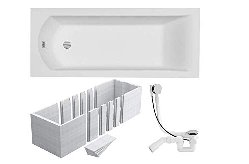 VBChome Badewanne 170x70 cm Acryl SET 3in1 Wannenträger Siphon Wanne Rechteck Weiß Design Modern Styroporträger Ablaufgarnitur in Chrom Viega Simplex VBChome Badewanne 170x70 cm Acryl SET 3in1 Wannenträger Siphon Wanne Rechteck Weiß Design Modern Styroporträger Ablaufgarnitur in Chrom Viega Simplex von VBChome