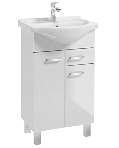 VBChome Badmöbel 55x30 cm Waschbecken mit Unterschrank Weiß Waschtisch Badezimmer Badschrank Stehend 2 Türen 1 Schublade Hochglanz Modern Elegant Funktionell Selbstmontage VBChome Badmöbel 55x30 cm Waschbecken mit Unterschrank Weiß Waschtisch Badezimmer Badschrank Stehend 2 Türen 1 Schublade Hochglanz Modern Elegant Funktionell Selbstmontage von VBChome