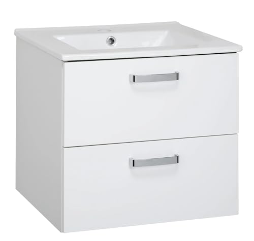 VBChome Badmöbelset 50x47x47 cm mit Keramik-Waschbecken und Hängeschrank mit 2 Schubladen – Kompakt und funktional für kleine Badezimmer VBChome Badmöbelset 50x47x47 cm mit Keramik-Waschbecken und Hängeschrank mit 2 Schubladen – Kompakt und funktional für kleine Badezimmer von VBChome