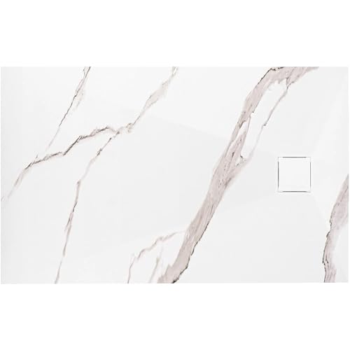 VBChome Duschwanne 100 x 80 x 2,5 cm Weiß Steinimitation Duschtasse Extra Flach Rechteckig Ablaufgarnitur Abdeckplatte SMC Verbundwerkstoff Universelle Installation Siphon VBChome Duschwanne 100 x 80 x 2,5 cm Weiß Steinimitation Duschtasse Extra Flach Rechteckig Ablaufgarnitur Abdeckplatte SMC Verbundwerkstoff Universelle Installation Siphon von VBChome