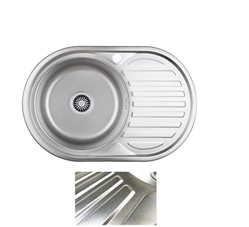 VBChome Einbauspüle 77x50 Leinenstruktur ab 45er Unterschrank Edelstahl Küchenspüle Spüle Ablagefläche Abtropffläche Rechts eckiges Camping Ablaufgarnitur Siphon VBChome Einbauspüle 77x50 Leinenstruktur ab 45er Unterschrank Edelstahl Küchenspüle Spüle Ablagefläche Abtropffläche Rechts eckiges Camping Ablaufgarnitur Siphon von VBChome