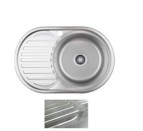 VBChome Einbauspüle 77x50 Satinstruktur ab 45er Unterschrank Edelstahl Küchenspüle Spüle Ablagefläche Abtropffläche eckiges Camping Ablaufgarnitur Siphon VBChome Einbauspüle 77x50 Satinstruktur ab 45er Unterschrank Edelstahl Küchenspüle Spüle Ablagefläche Abtropffläche eckiges Camping Ablaufgarnitur Siphon von VBChome