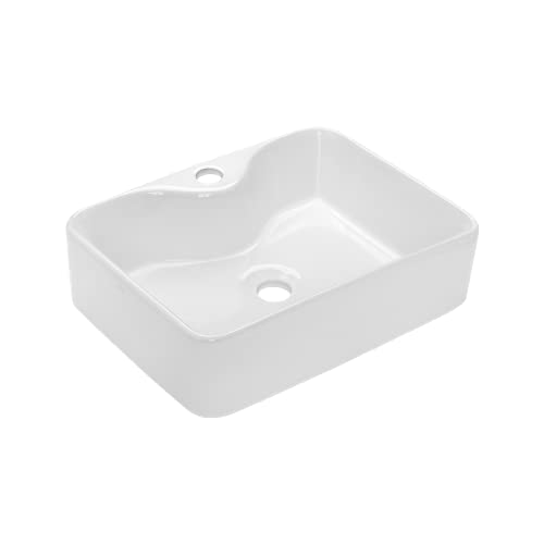 VBChome Waschbecken 48 x 38 cm Keramik mit Hahnloch Weiß Waschtisch Rechteckig Handwaschbecken Aufsatzwaschbecken Waschschale Gäste WC VBChome Waschbecken 48 x 38 cm Keramik mit Hahnloch Weiß Waschtisch Rechteckig Handwaschbecken Aufsatzwaschbecken Waschschale Gäste WC von VBChome