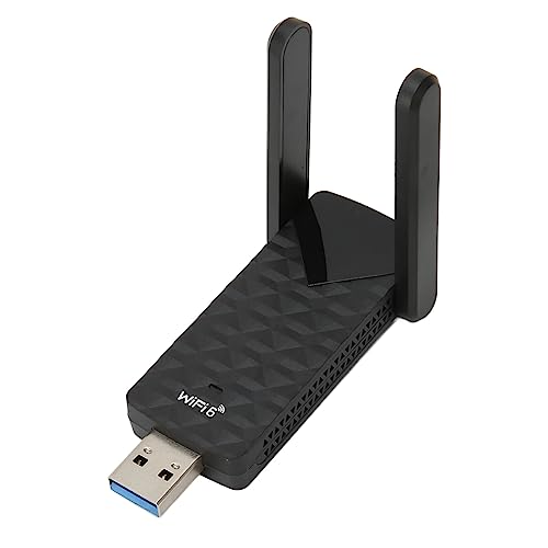 VBESTLIFE Kabelloser USB-WLAN-6-Adapter, 1800 Mbit/s USB-WLAN-Adapter mit 5 GHz, 2,4 GHz High-Gain-Dualband-Antenne für Win 11 10 Desktop-Laptop von VBESTLIFE