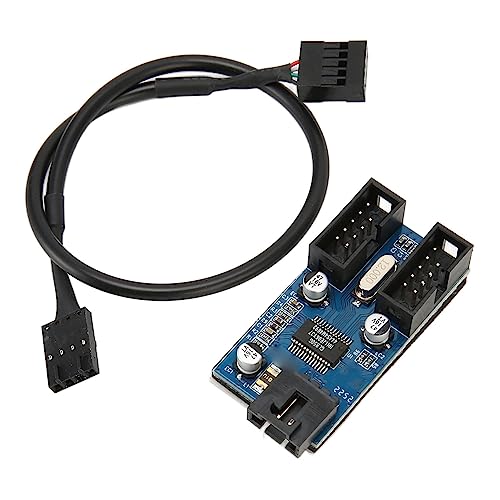 VBESTLIFE 9-poliger 1-zu-2-USB2.0-Header-Splitter für Motherboard, DIY-Lichtleiste, Host-Lüfter, Plug-and-Play von VBESTLIFE