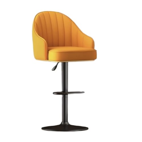 VBNYBA Bar StüHle Bar Stuhl Heben Und Drehen Einfache Maniküre Licht Luxus Bar Stuhl Rückenlehne Hohe Bar Stuhl Vorderen Stuhl Bar Chair (Color : Orange, Size : A) von VBNYBA