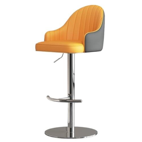 VBNYBA Bar StüHle Barstuhl for Zuhause, drehbar, hoher Hocker, Schreibtischstuhl for Zuhause, Rückenlehne, anhebbar, hoher Barhocker, Kassierer-Barstuhl Bar Chair (Color : Orange, Size : A) von VBNYBA