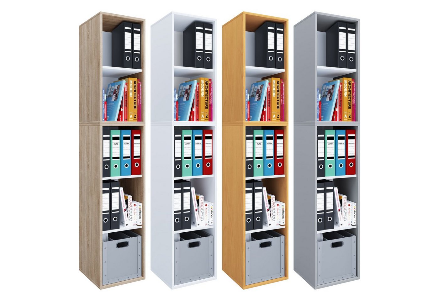 VCM Aktenregal Holz Büro Regal Bücher Ordner Aktenregal Lona l 5f, 1-tlg. von VCM