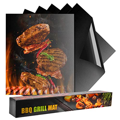 VDISRR BBQ Grillmatten, Grillmatte für Gasgrill 6pcs 40 x 33cm, Grillmatte für Holzkohle Wiederverwendbar, Ideal zum Grillen von Fleisch, Fisch und Gemüse von VDISRR