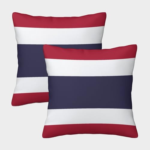 VDYNDYIW Flagge von Thailand Dekorative Kissenbezüge, Quadratische Form Im 2er Set, Perfekt Für Living Room Accent Und Outdoor Leisure, Maschinenwaschbar 45x45cm von VDYNDYIW