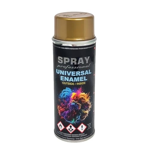 VE-INDUSTRIES Lackspray nach RAL Spraydose 400ml Buntlack für Holz, Metall (Gold metallic) von VE-INDUSTRIES