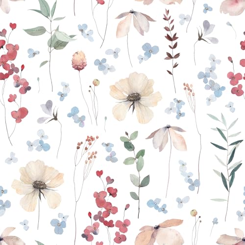 VEELIKE Gepresste Blumentapete Vintage Tapete Blumen Weiß Aquarell Zartes Tapete Blätter 44.5cmx300cm Selbstklebende Tapete Blumen Klebefolie Muster Tapete Floral Fototapete Schlafzimmer Badezimmer VEELIKE Gepresste Blumentapete Vintage Tapete Blumen Weiß Aquarell Zartes Tapete Blätter 44.5cmx300cm Selbstklebende Tapete Blumen Klebefolie Muster Tapete Floral Fototapete Schlafzimmer Badezimmer von VEELIKE