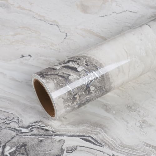 VEELIKE Klebefolie Marmoroptik Beige Grau Hochglanz 81 cm × 300 cm Möbelfolie Marmor Folie Küchenarbeitsplatte Marmor Tapete Badezimmer Arbeitsplatte Folie Wasserfest Esszimmer Tapeten Wohnzimmer VEELIKE Klebefolie Marmoroptik Beige Grau Hochglanz 81 cm × 300 cm Möbelfolie Marmor Folie Küchenarbeitsplatte Marmor Tapete Badezimmer Arbeitsplatte Folie Wasserfest Esszimmer Tapeten Wohnzimmer von VEELIKE