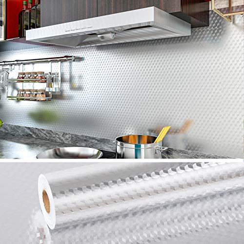 VEELIKE Klebefolie Möbelfolie Küche Folie Küchenschränke Abwaschbare küchentapete Tapete Wand Tapeten Küchenfolie Selbstklebend Wandtapete Silber Mosaik Folie Dekorfolie Schrankfolien 0.4m x 18m VEELIKE Klebefolie Möbelfolie Küche Folie Küchenschränke Abwaschbare küchentapete Tapete Wand Tapeten Küchenfolie Selbstklebend Wandtapete Silber Mosaik Folie Dekorfolie Schrankfolien 0.4m x 18m von VEELIKE