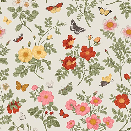 VEELIKE Tapete Blumen Beige Schmetterling Fototapete Schlafzimmer Tropische Blätter Tapeten Selbstklebend Blumentapete Vintage Möbelfolie Muster Schrankaufkleber Wand Dekoration 44.5cm x 300cm VEELIKE Tapete Blumen Beige Schmetterling Fototapete Schlafzimmer Tropische Blätter Tapeten Selbstklebend Blumentapete Vintage Möbelfolie Muster Schrankaufkleber Wand Dekoration 44.5cm x 300cm von VEELIKE