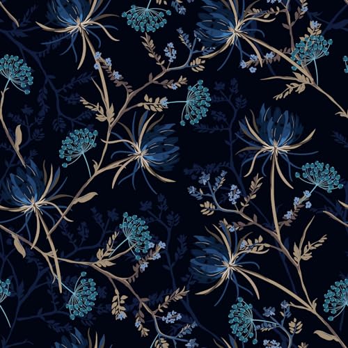 VEELIKE Tapete Blumen Blau Löwenzahn Blumentapete Schwarz Mustertapete Selbstklebend Fototapete Schlafzimmer Romantik Tapeten Blätter Tropische Klebefolie Blumen Wohnzimmer Badezimmer 44.5cm×300cm VEELIKE Tapete Blumen Blau Löwenzahn Blumentapete Schwarz Mustertapete Selbstklebend Fototapete Schlafzimmer Romantik Tapeten Blätter Tropische Klebefolie Blumen Wohnzimmer Badezimmer 44.5cm×300cm von VEELIKE