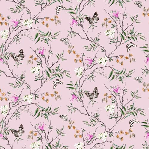VEELIKE Tapete Blumen Rosa Chinoiserie Tapete Schmetterlings Blumentapete Vintage Tapete Mädchenzimmer Fototapete Schlafzimmer Romantik Selbstklebende Tapete Blumen Möbelfolie Muster 44.5cm×300cm VEELIKE Tapete Blumen Rosa Chinoiserie Tapete Schmetterlings Blumentapete Vintage Tapete Mädchenzimmer Fototapete Schlafzimmer Romantik Selbstklebende Tapete Blumen Möbelfolie Muster 44.5cm×300cm von VEELIKE