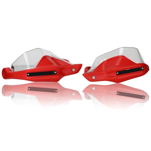 VELLOW Motorrad Für Moto Für Guzzi V85TT Schwarz Hand Guards Bremse Kupplung Hebel Schutz Handschutz Schild Für Moto Für Guzzi V85TT Zubehör (Color : Red and transparent) von VELLOW