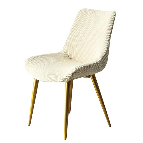 VELYTA Stuhlhussen,Schonbezug für Schalenstühle, Esszimmerstuhlbezüge, Dehnbare, abnehmbare Lounge-Eckstuhlbezüge ohne Armlehnen für Esszimmer, Küche, Schlafzimmer-beige||4pcs von VELYTA