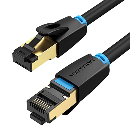 Cat 8 LAN Kabel 1.5M-VENTION Netzwerkkabel Patchkabel Kurz Ethernet Kabel Lankabel 40Gbps Hochgeschwindigkeits 2000MHz S/FTP POE Gigabit RJ45 Vergoldeter für PS4/5, Xbox One, Router, TV, Switch, Modem von VENTION