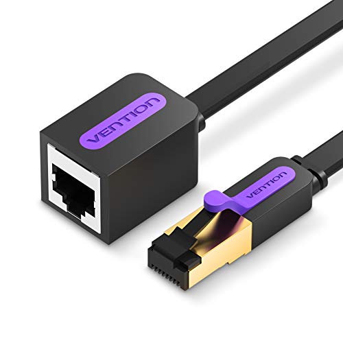 RJ45 CAT7 Ethernet-Verlängerungskabel von Vention, Ethernetkabel, Verlängerung, Netzwerkkabel, Patchkabel, RJ45, geschirmt, Stecker zu Buchse, Verbindungskabel 10m/33ft von VENTION