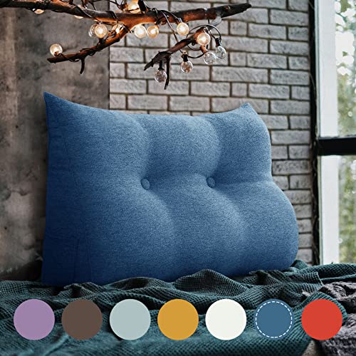 VERCART Keilkissen Bett Großes Rückenkissen Bett Kopfteil Bequemes Lesekissen für Bett und Sofa 2 in 1 Rückenlehne und Kopfkissen Couchkissen Langes XXL Lendenkissen Leinen 60cm Blau VERCART Keilkissen Bett Großes Rückenkissen Bett Kopfteil Bequemes Lesekissen für Bett und Sofa 2 in 1 Rückenlehne und Kopfkissen Couchkissen Langes XXL Lendenkissen Leinen 60cm Blau von VERCART