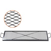 Vevor - 1110 x 380 x 25 mm X-Marks Feuerstellen-Grillrost, Rechteckiger Grillrost, Lagerfeuer-BBQ-Grillrost aus Stahl mit Griff, Tragbares von VEVOR