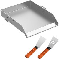 Vevor - Edelstahl Grillplatte, Weber Grillrost Edelstahl 40 x 45,7 x 8 cm, Grillrost rund mit große Oberfläche, Grillrost Gusseisen mit 2 Schaufeln, von VEVOR